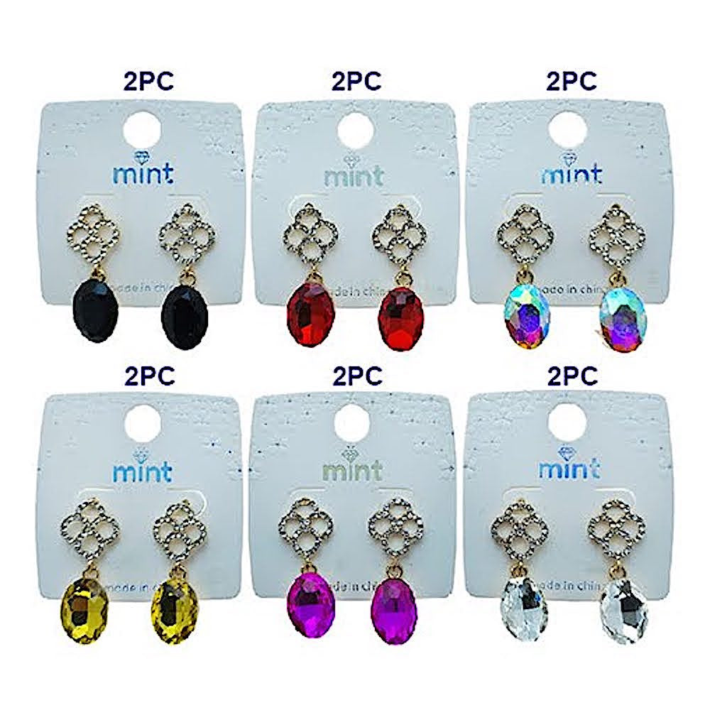 Rhinestone Clover Crystal Earring