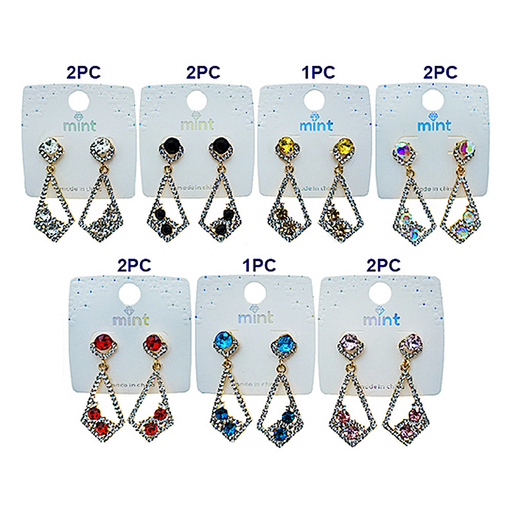 Rhinestone Cluster Rhombus Earring