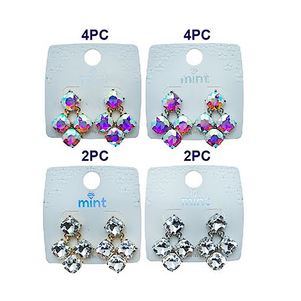 Crystal Cluster Post Earring