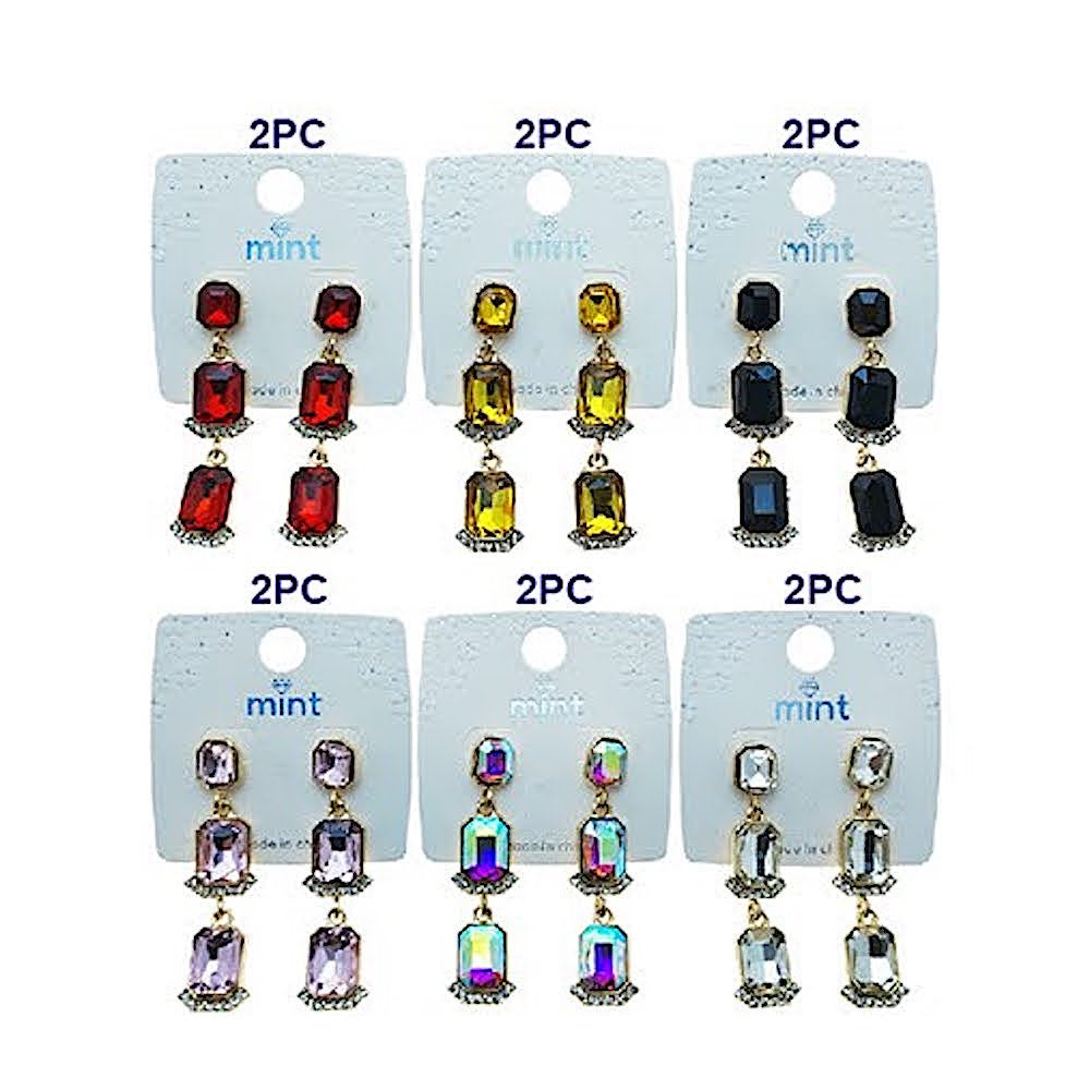 Rectangle Crystal Drop Earring