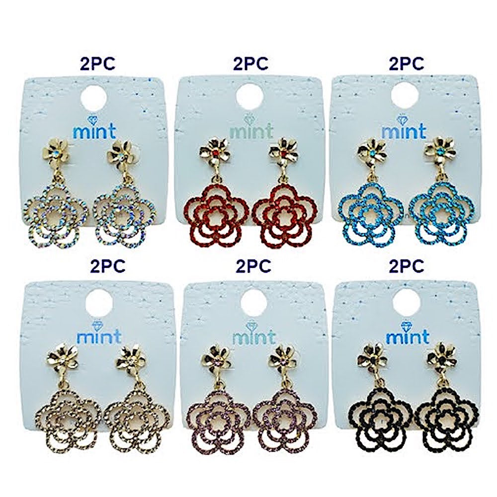 Rhinestone Flower Earring