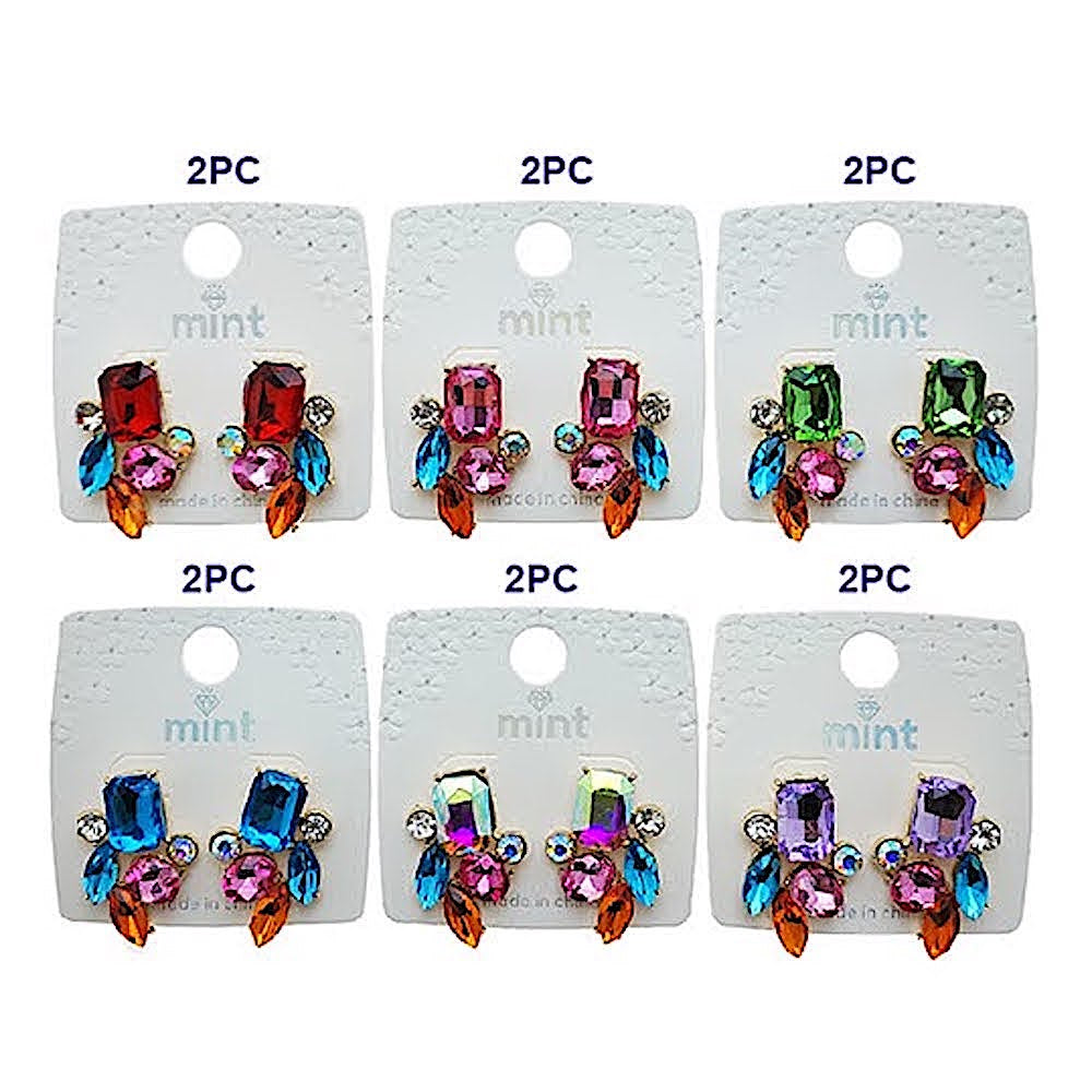 Crystal Cluster Post Earring