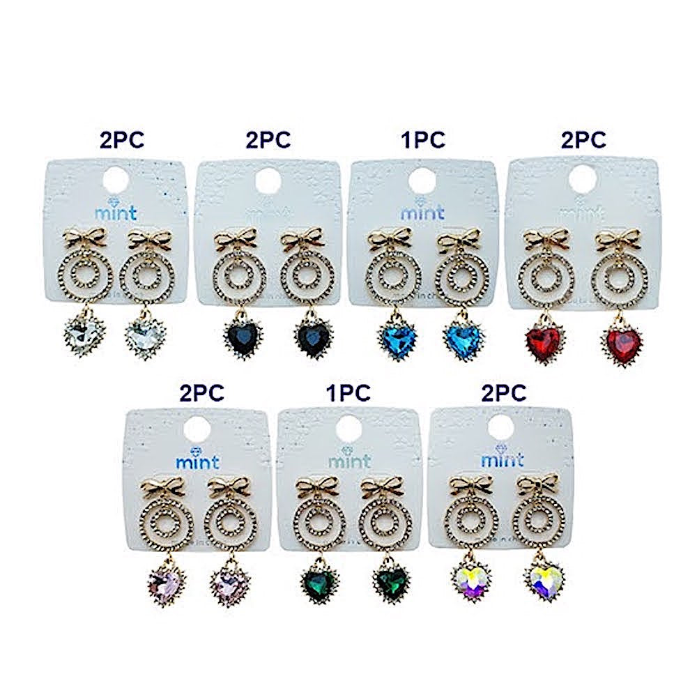 Bow & Heart Droplet Earring