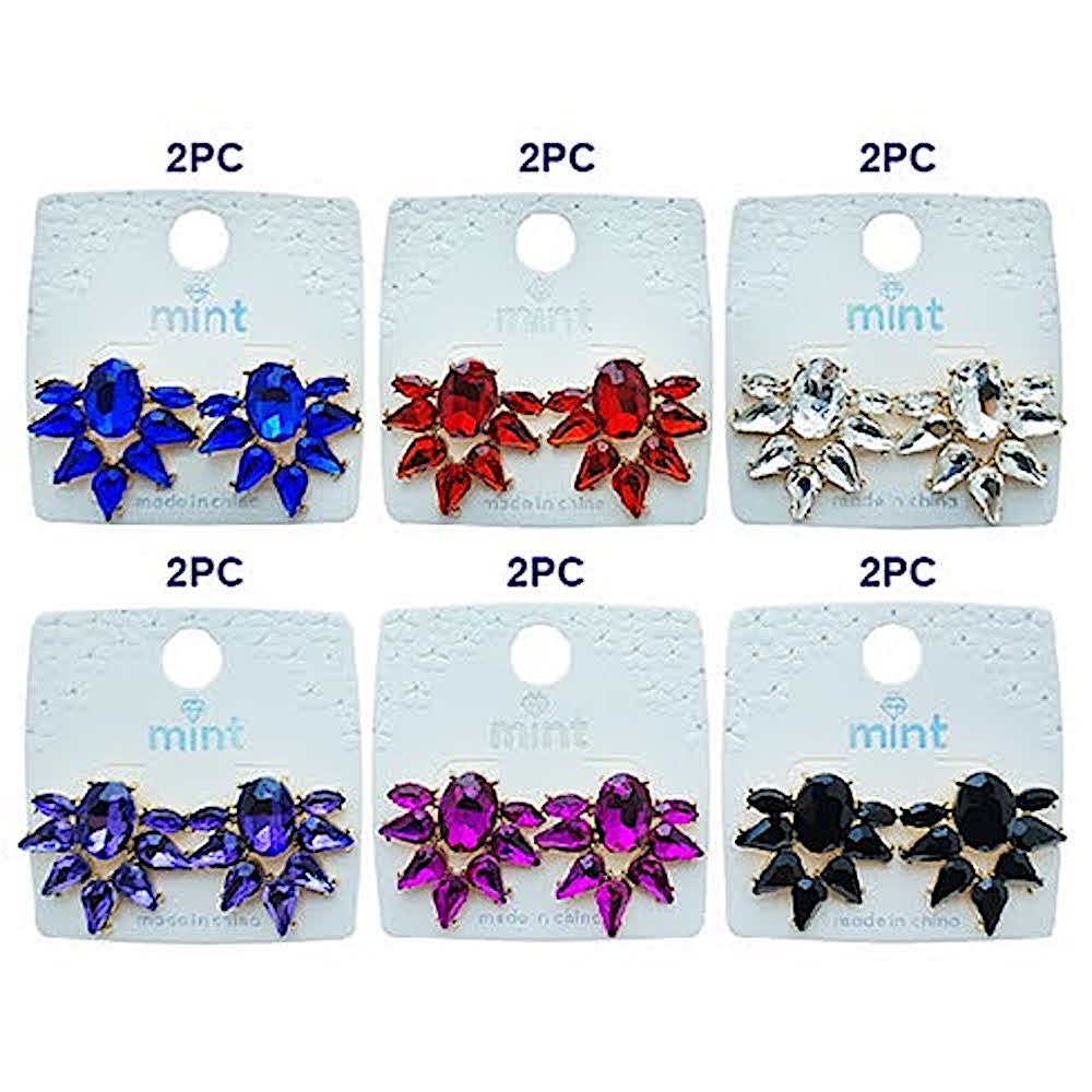 Crystal Cluster Post Earring