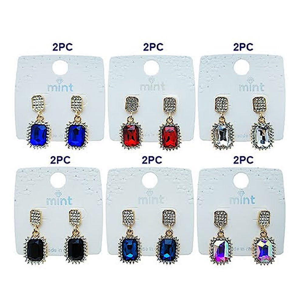 Rectangle Halo Earring