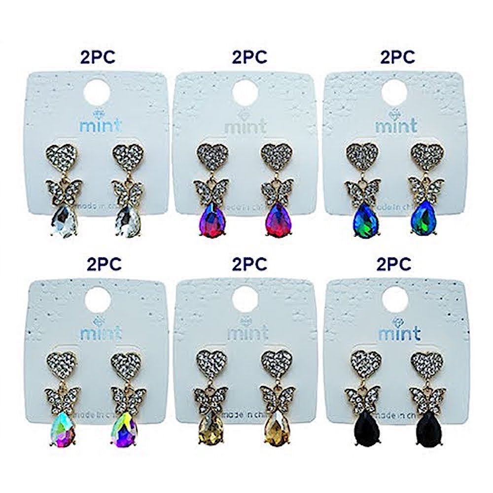 Pavé Heart Butterfly Earring