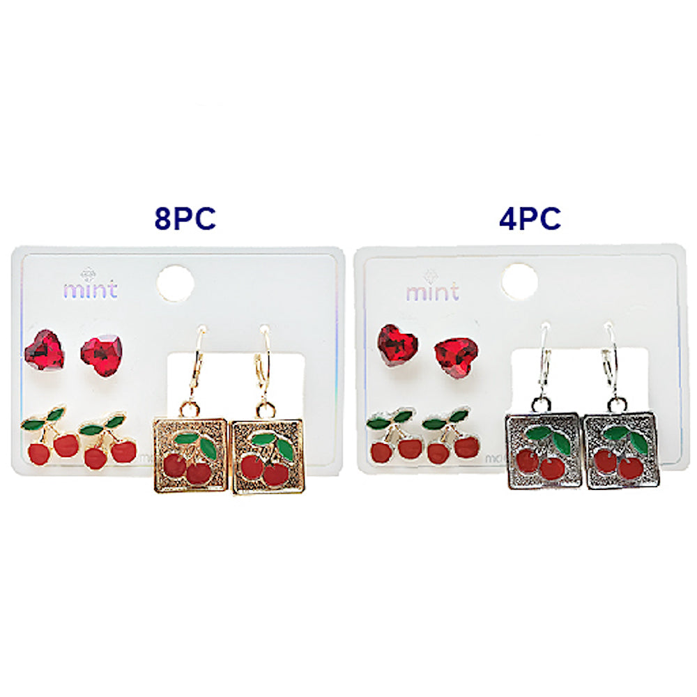 3 Pair Cherry Stud Set