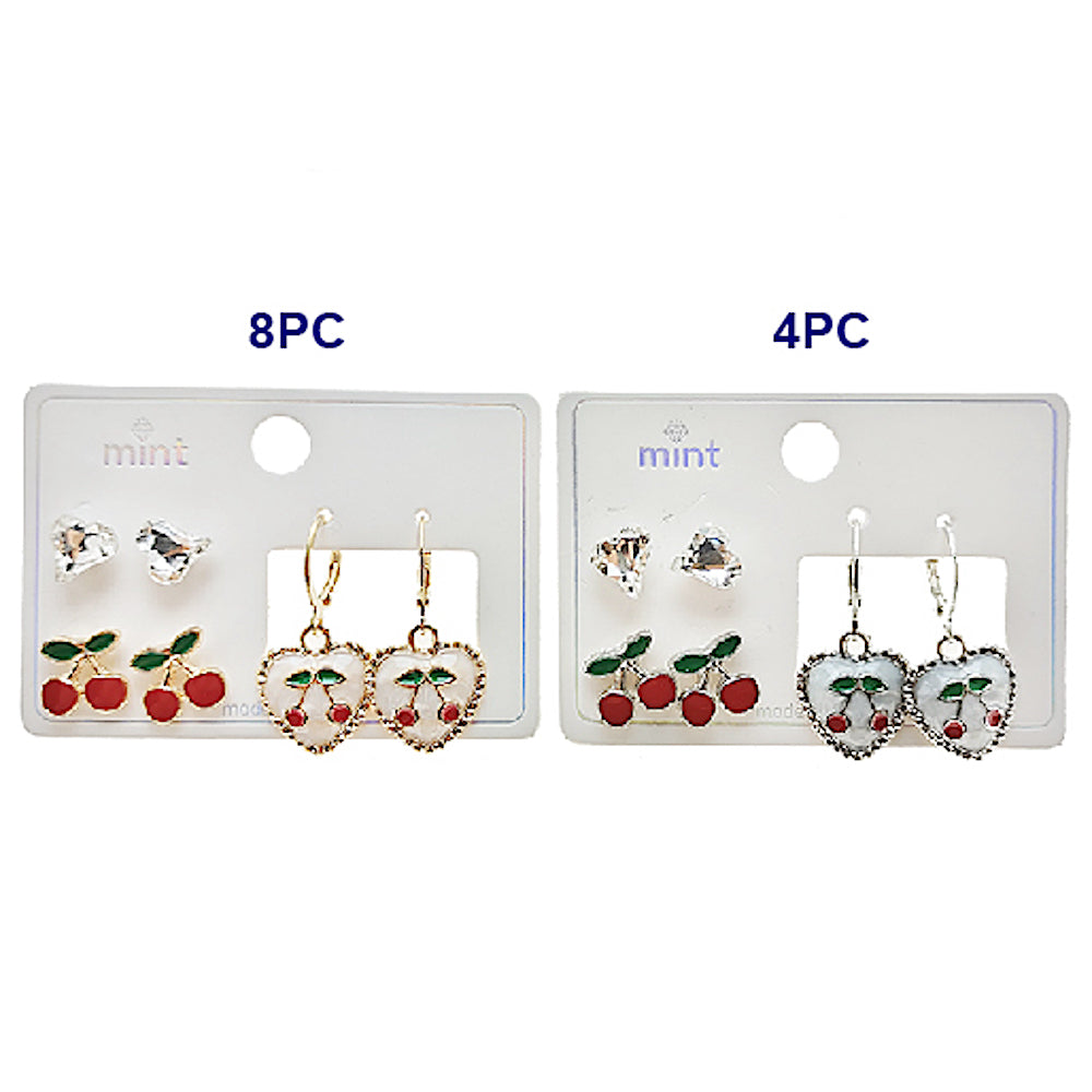 3 Pair Cherry Stud Set