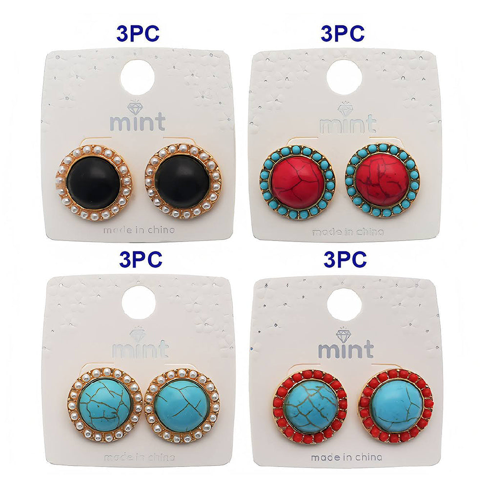 Natural Stone Post Earring