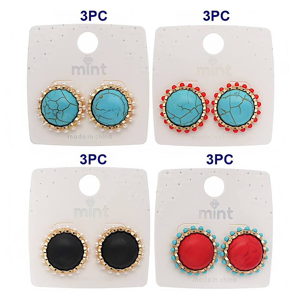 Natural Stone Post Earring