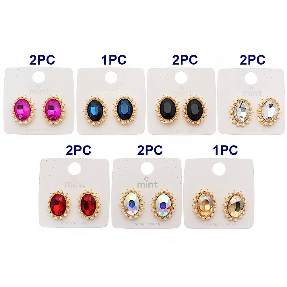 Clip On Pearl Halo Crystal Earring