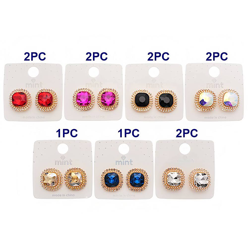 Clip On Halo Crystal Earring