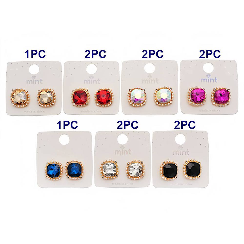 Clip On Halo Crystal Earring