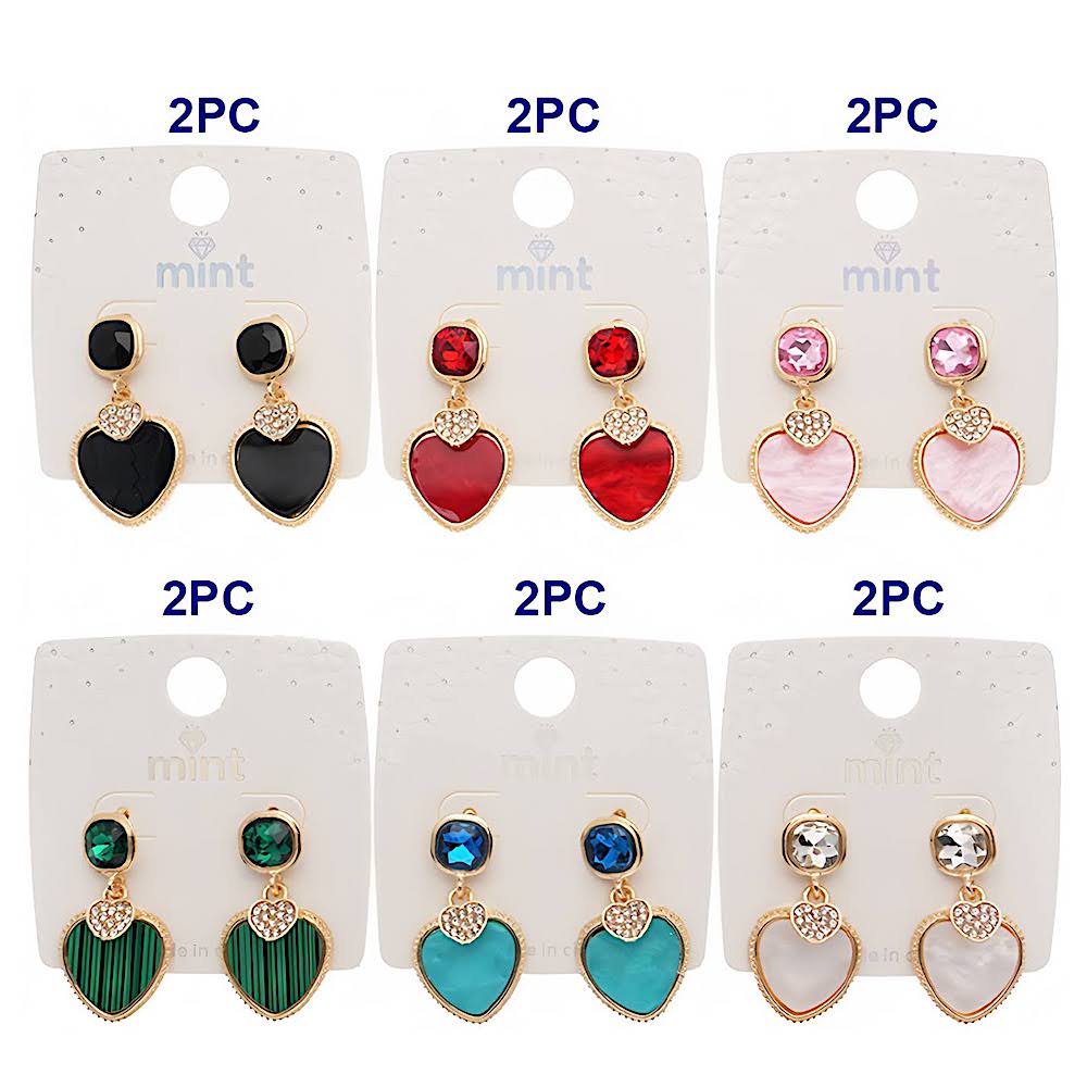 Resin Heart Drop Earring