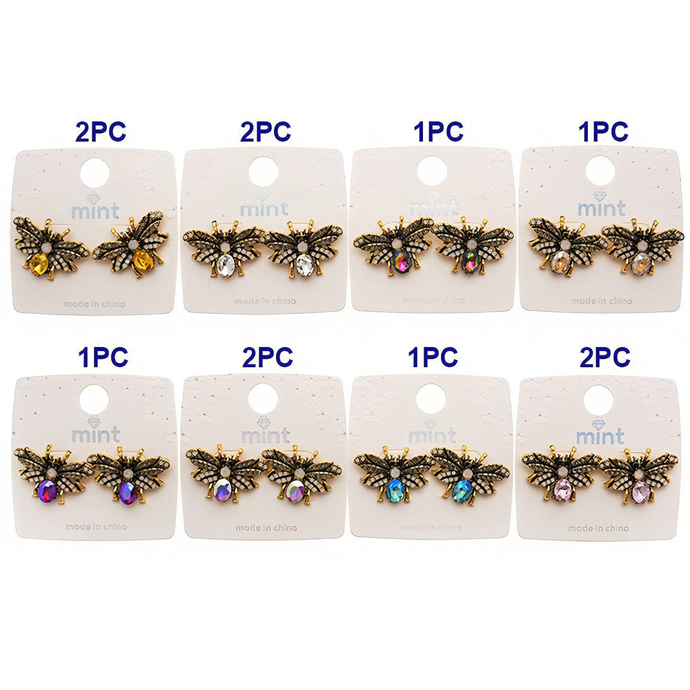 Pavé & Crystal Honey Bee Earring