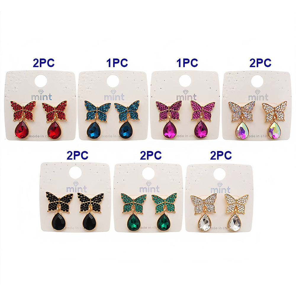 Rhinestone Butterfly Crystal Drop Earring
