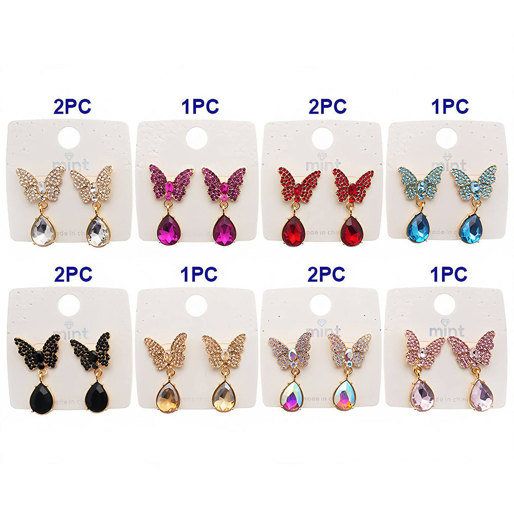 Rhinestone Butterfly Crystal Drop Earring