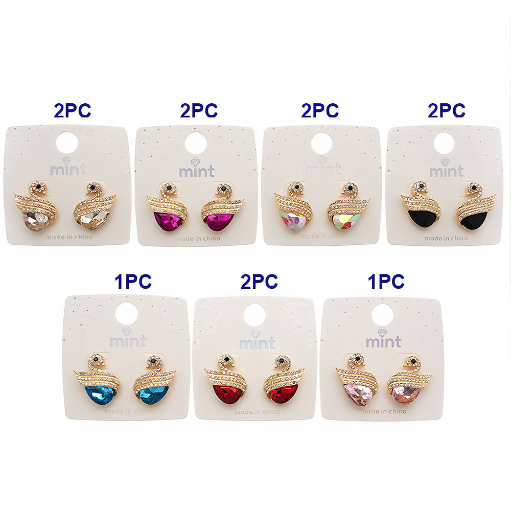 Rhinestone Crystal Swan Earring