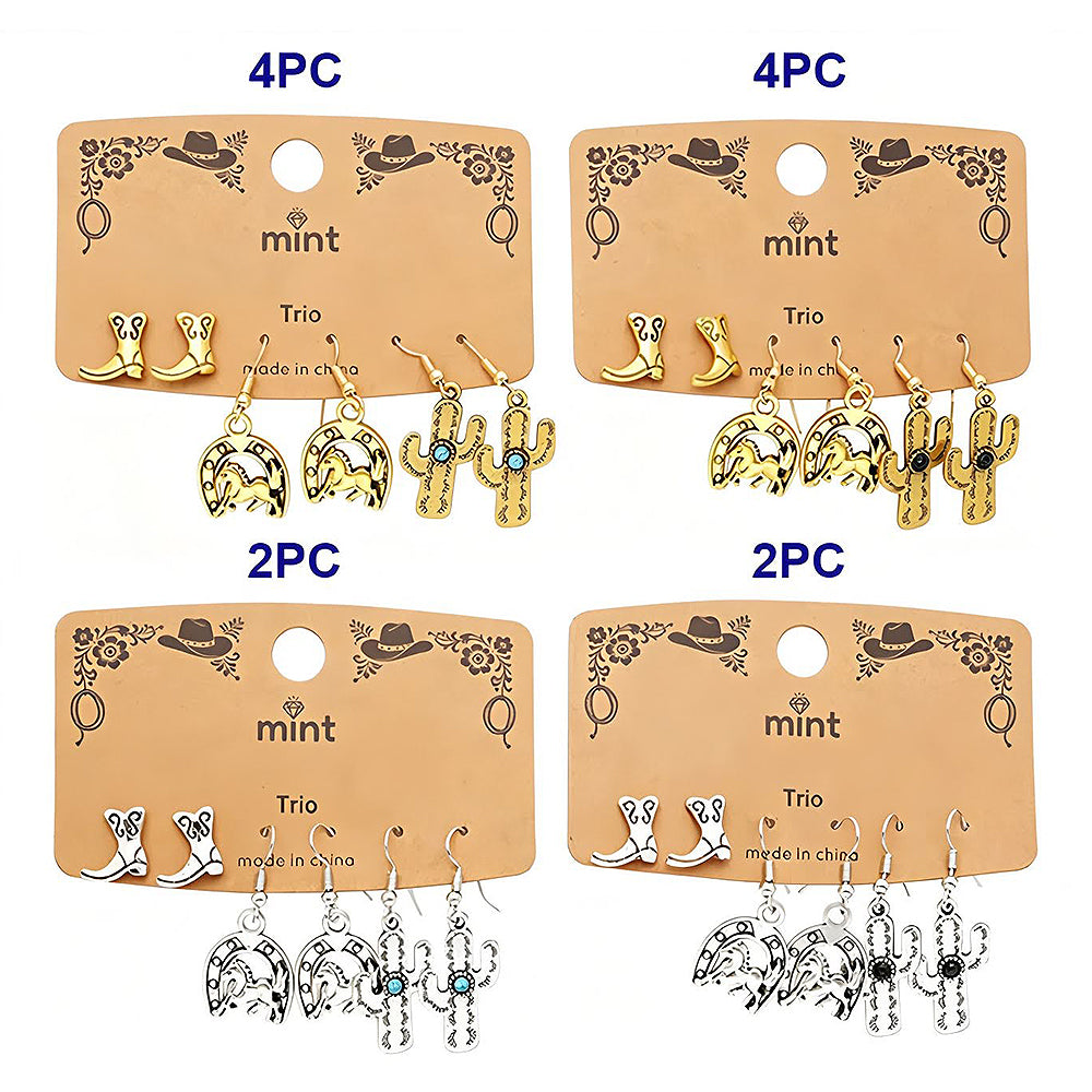 3 Pair Western Style Earring Set