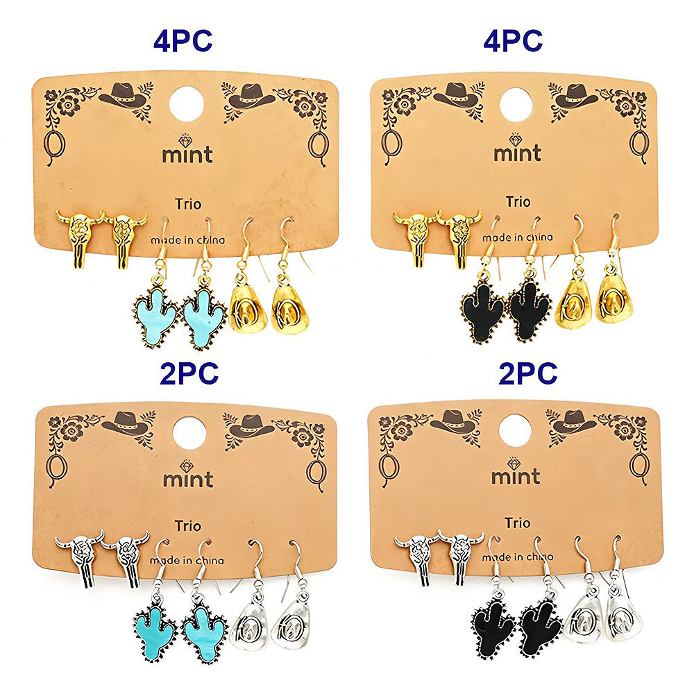3 Pair Western Style Earring Set