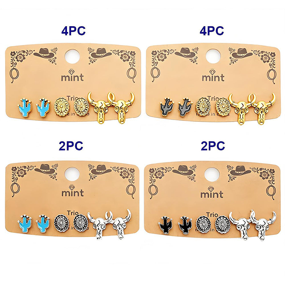 3 Pair Western Style Earring Set