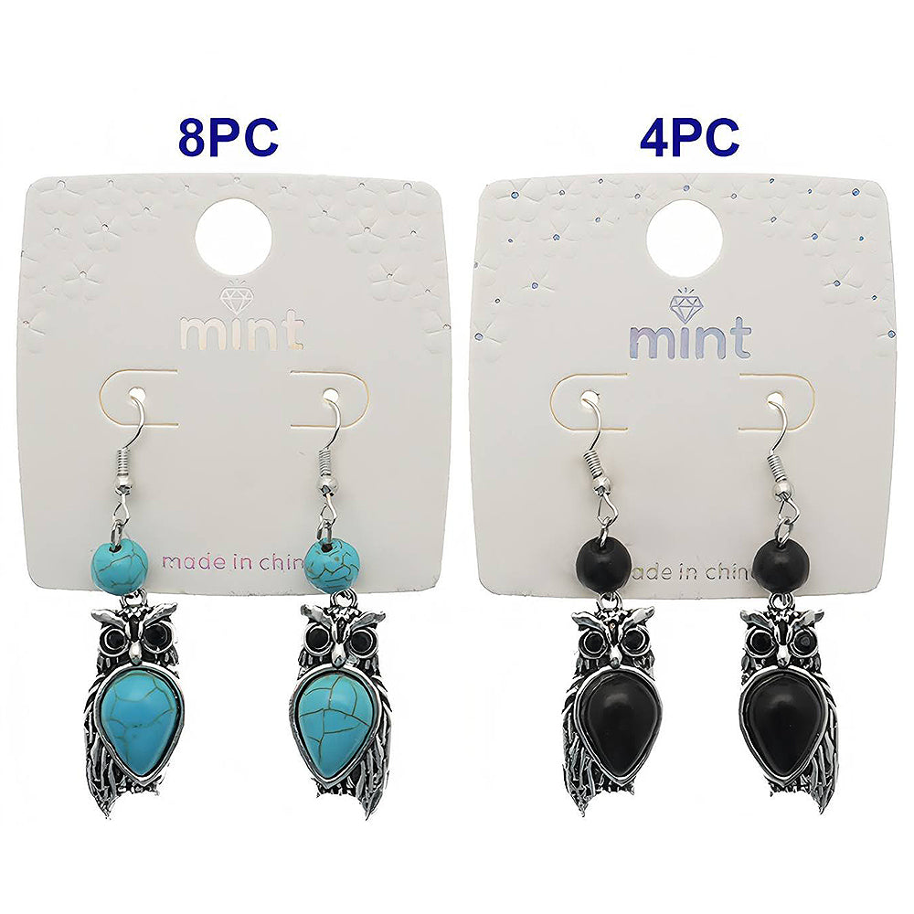 Southwestern Turquoise Owl Dangle Earring