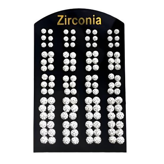 60 PCS Pavé Ball Stud Earrings