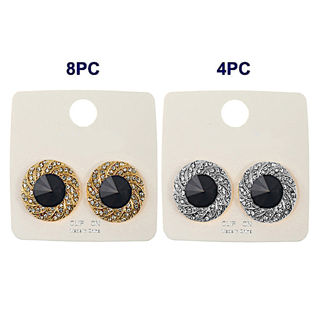 JAE40582C - Clip On Black Earring