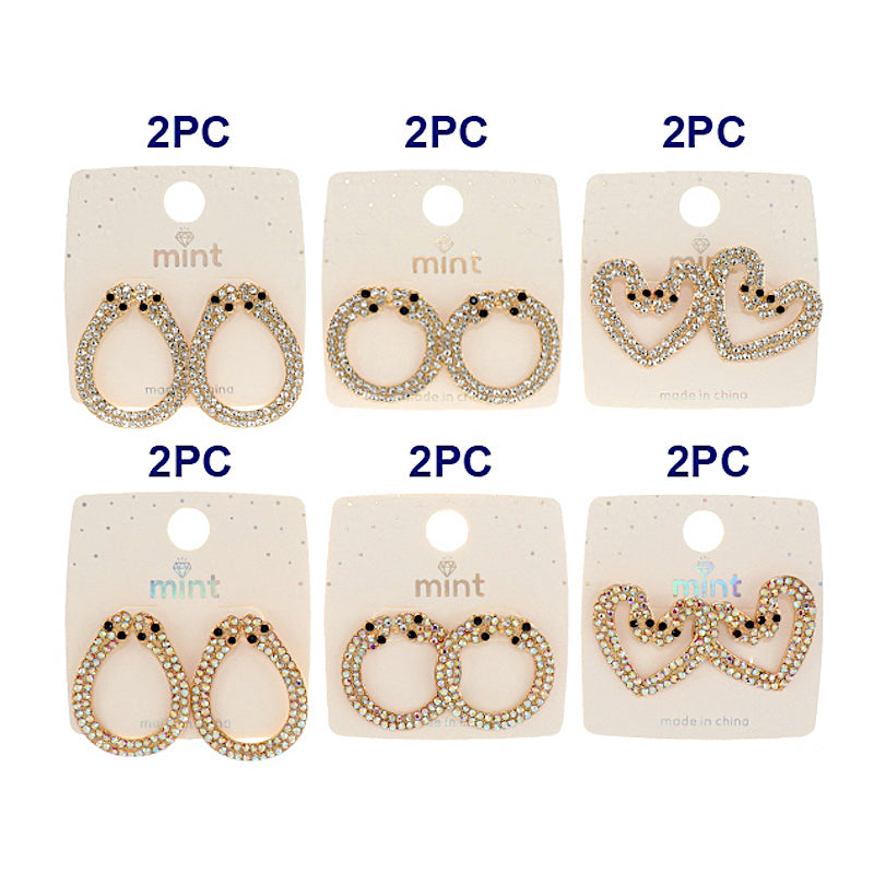 Rhinestone Snake Loop Dangle Earring