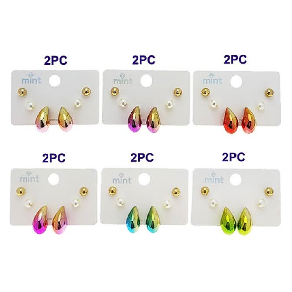 3 Pair Teardrop Earring Set