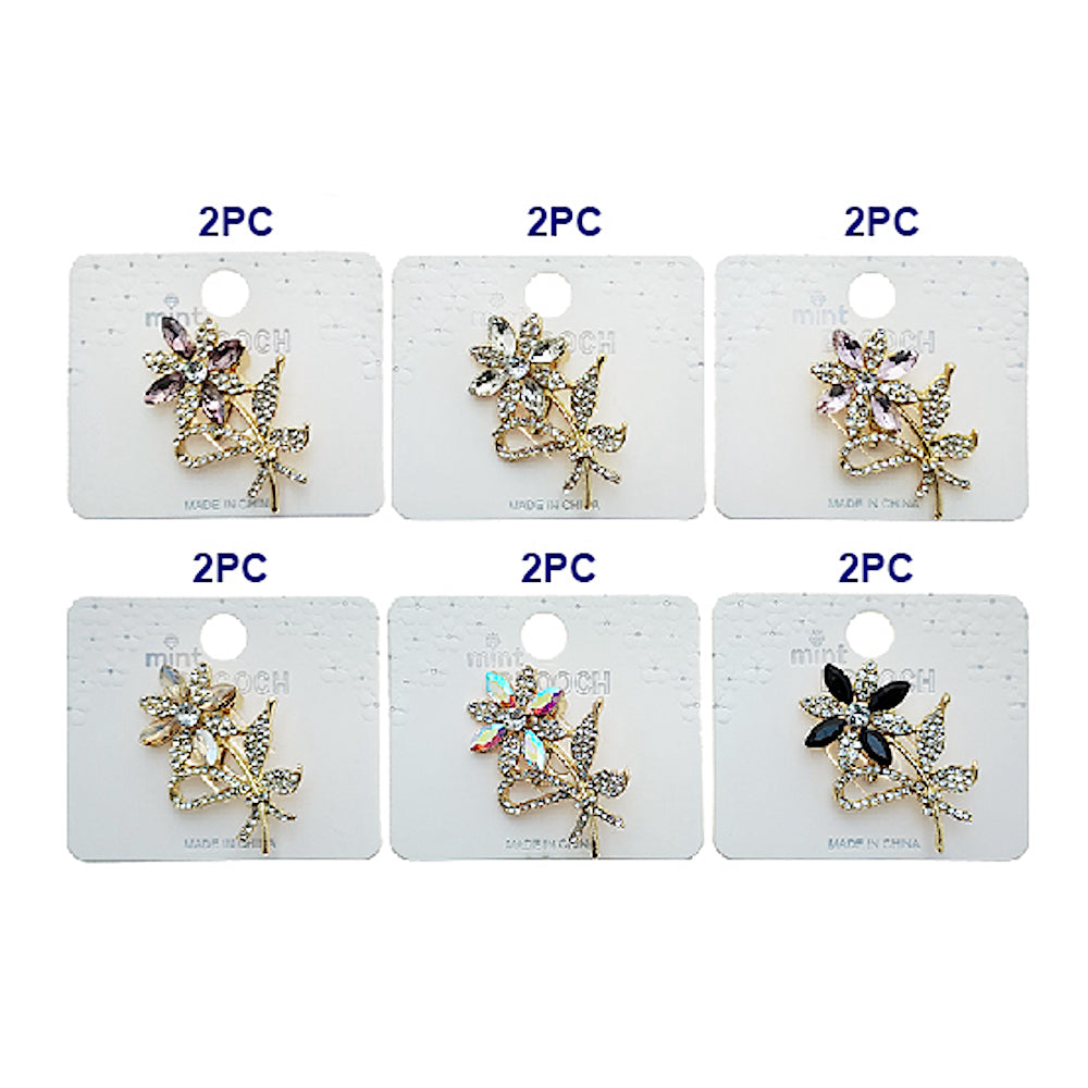 Rhinestone Flower Brooch