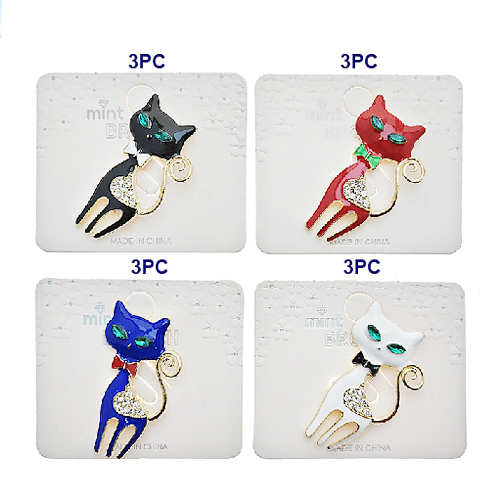 Enamel Cat Brooch