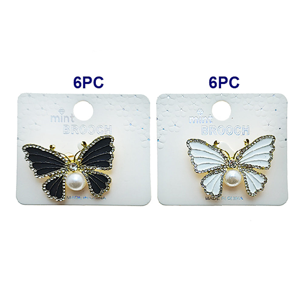 Rhinestone Enamel Butterfly Brooch