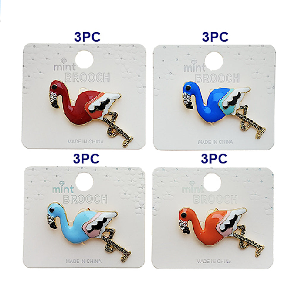 Enamel Flamingo Brooch