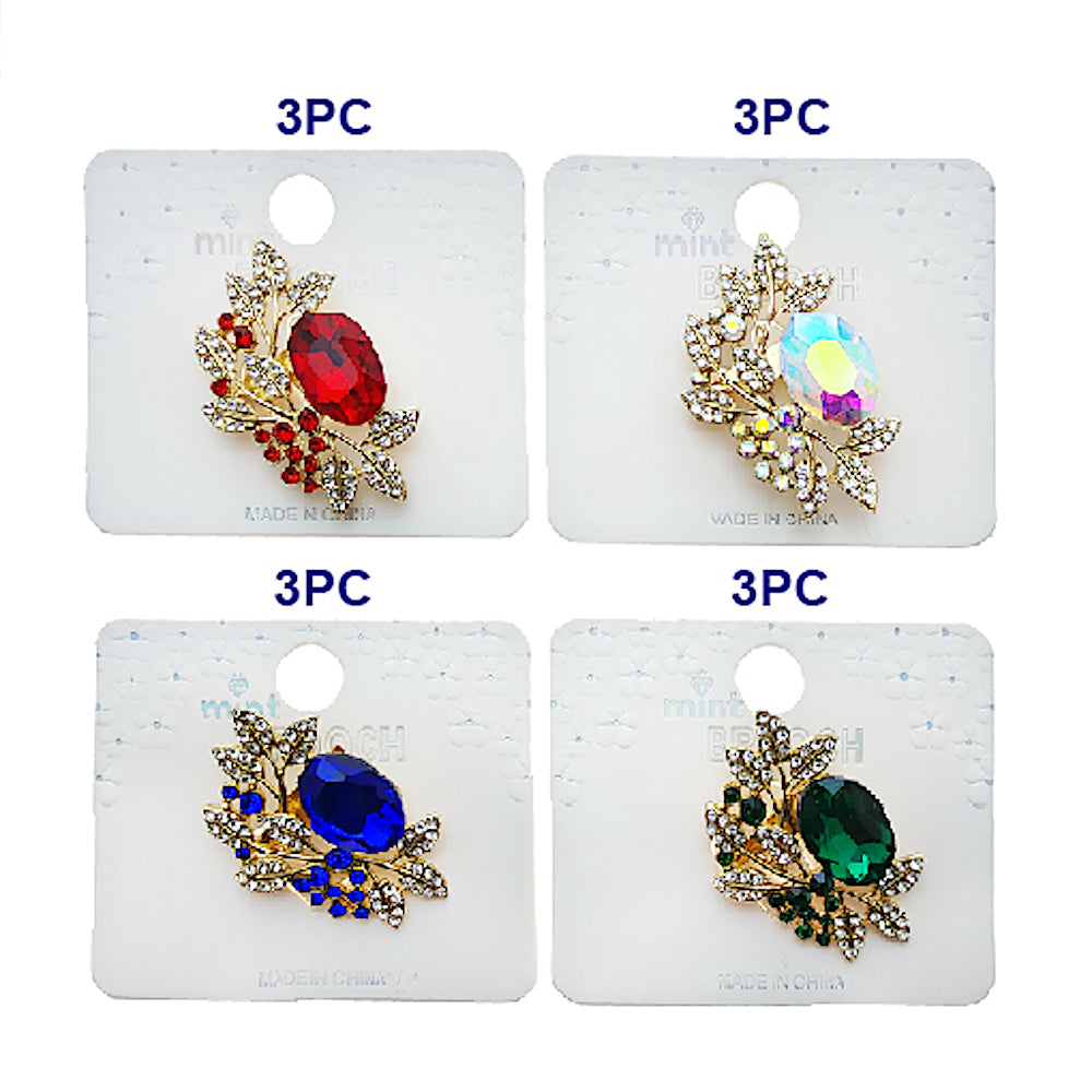 Abstract Crystal Brooch