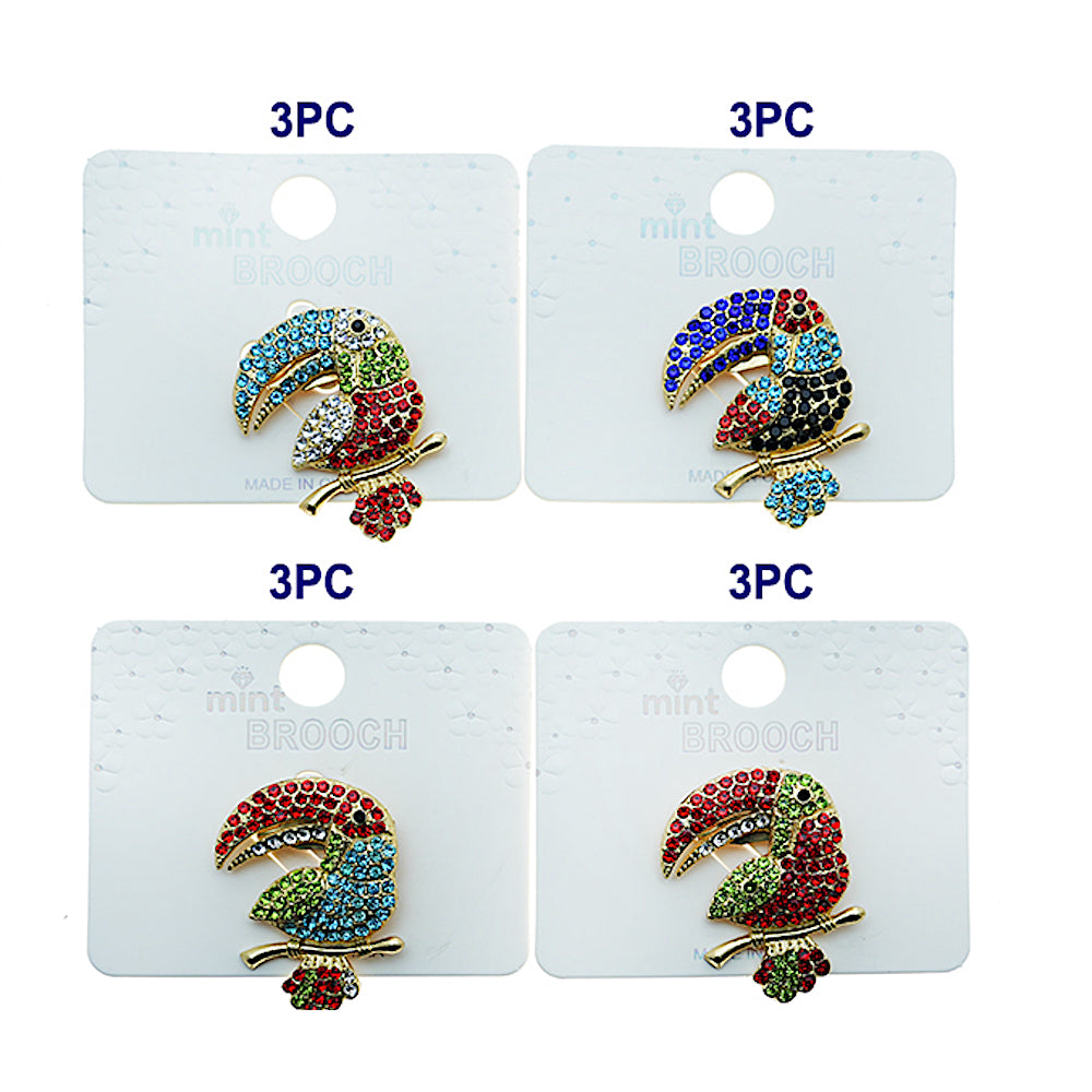 Rhinestone Toucan Brooch