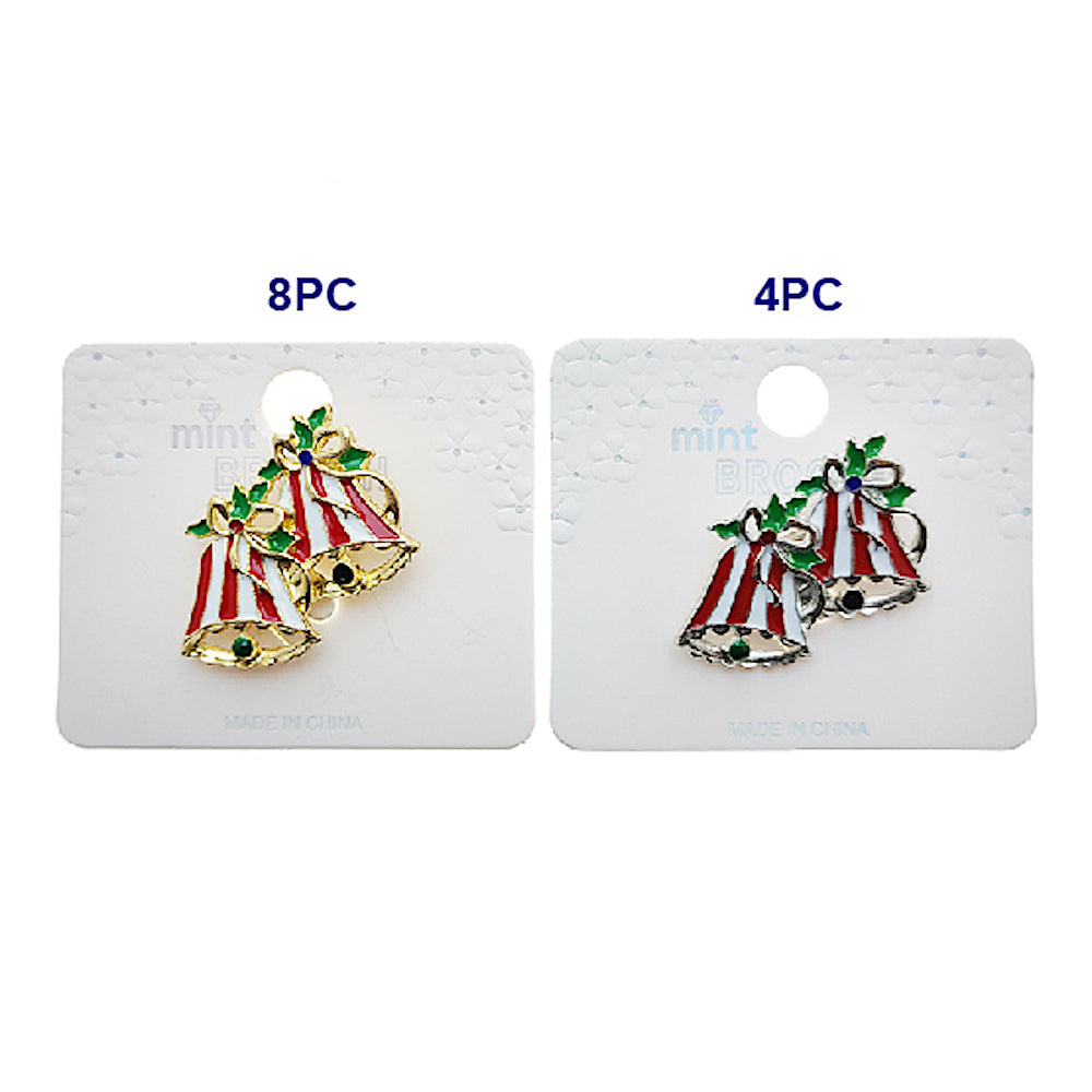 Enamel Christmas Bells Brooch Pin
