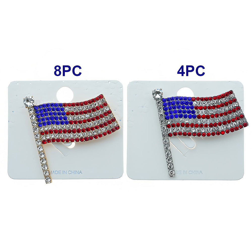 Patriotic USA 4th Of July American Flag Brooch