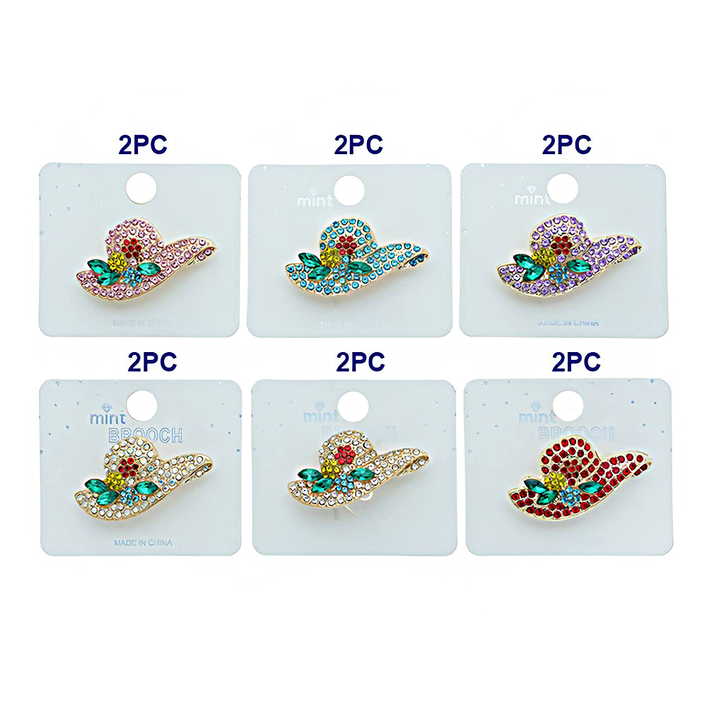 Rhinestone Sunhat Brooch