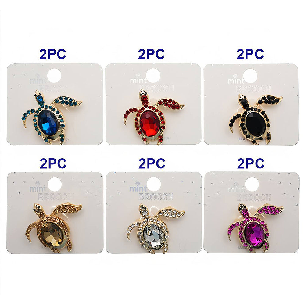 Rhinestone Sea Turtle Brooch