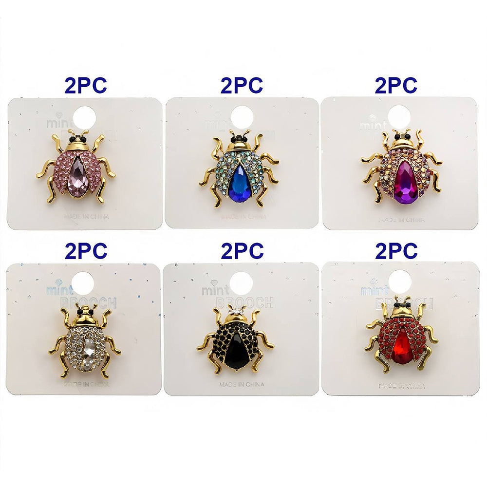 Rhinestone Ladybug Brooch