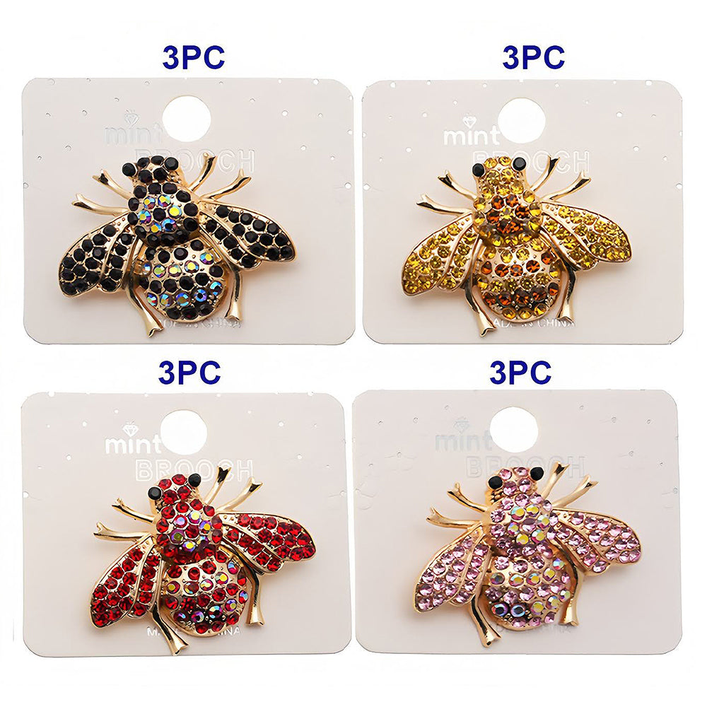 Rhinestone Honey Bee Brooch