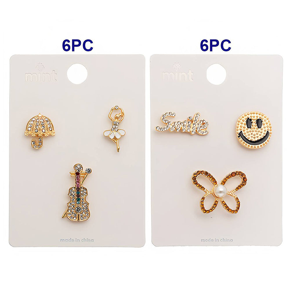 Assorted Motifs 3 Piece Lapel Pins Set