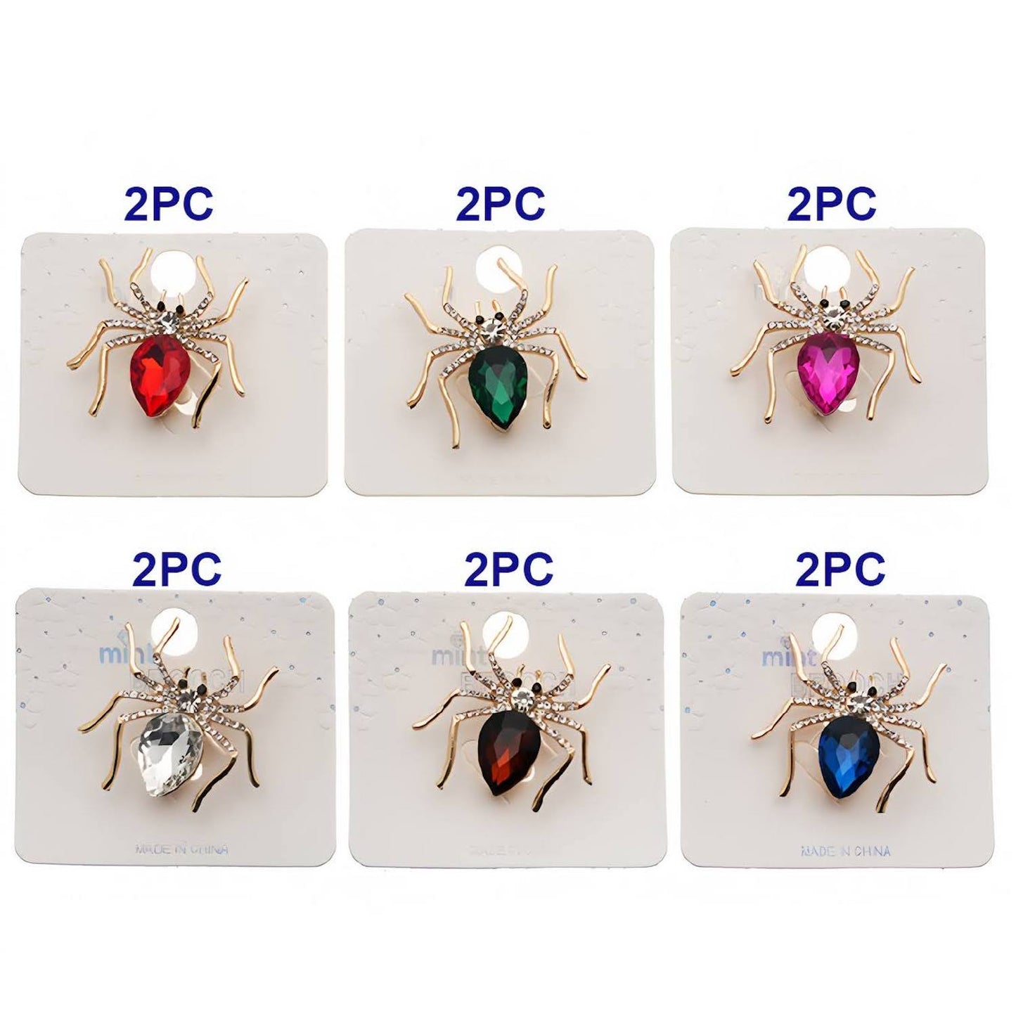 Halloween Crystal Spider Brooch Pin