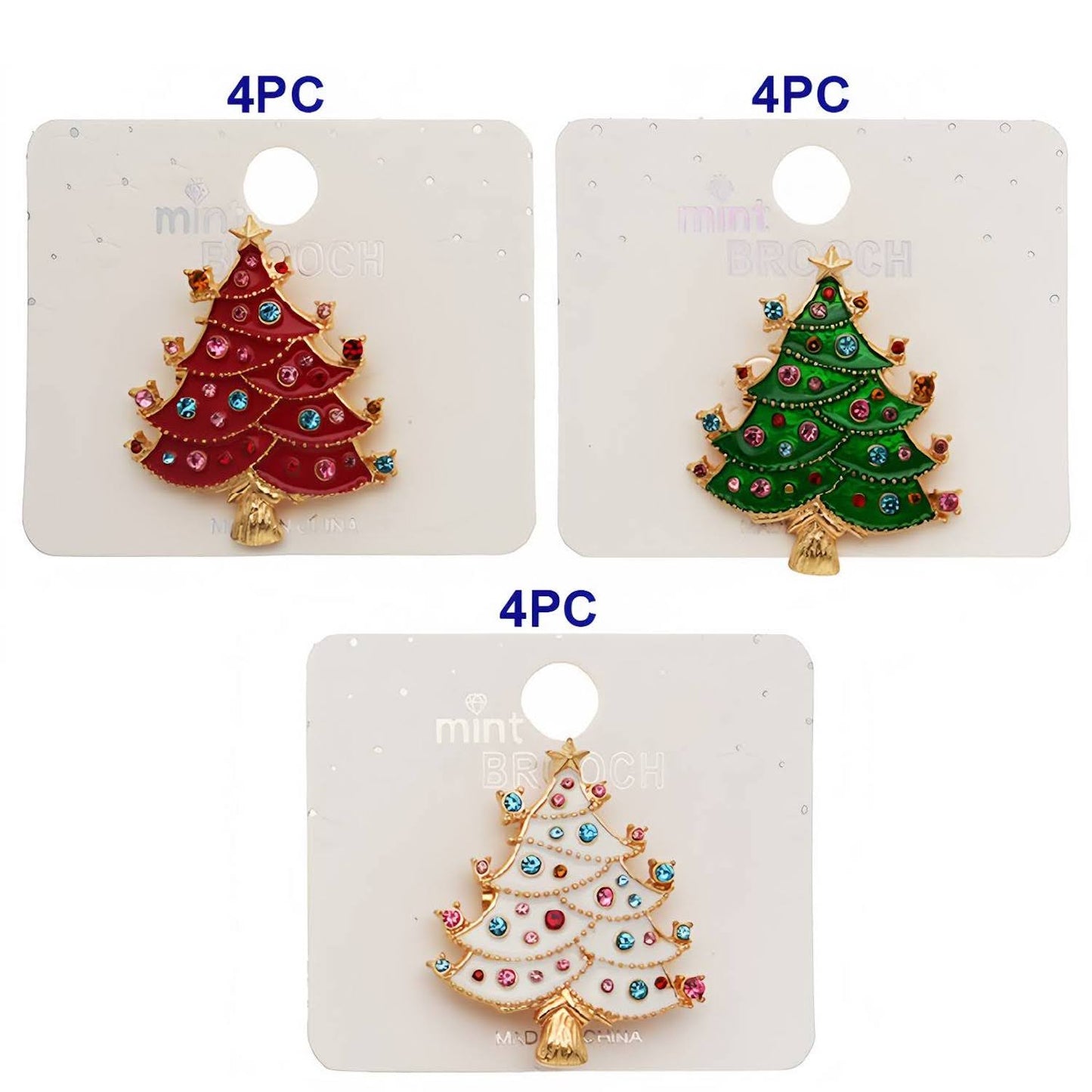 Enamel Christmas Tree Brooch Pin