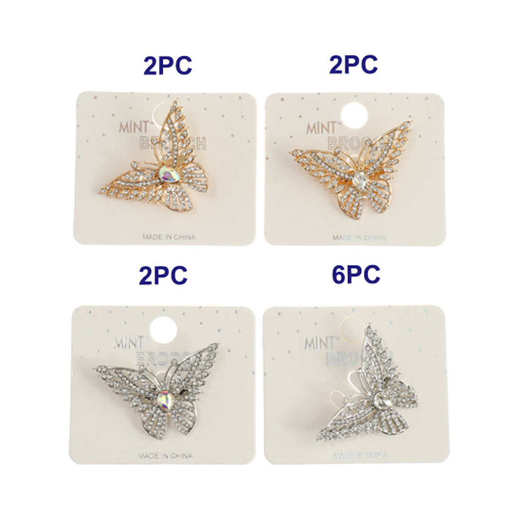 Rhinestone Butterfly Brooch