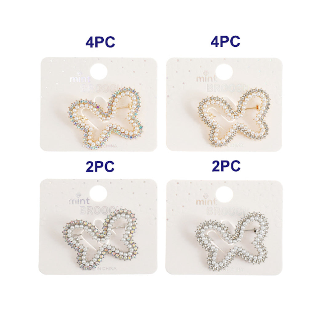 Rhinestone Butterfly Cutout Brooch