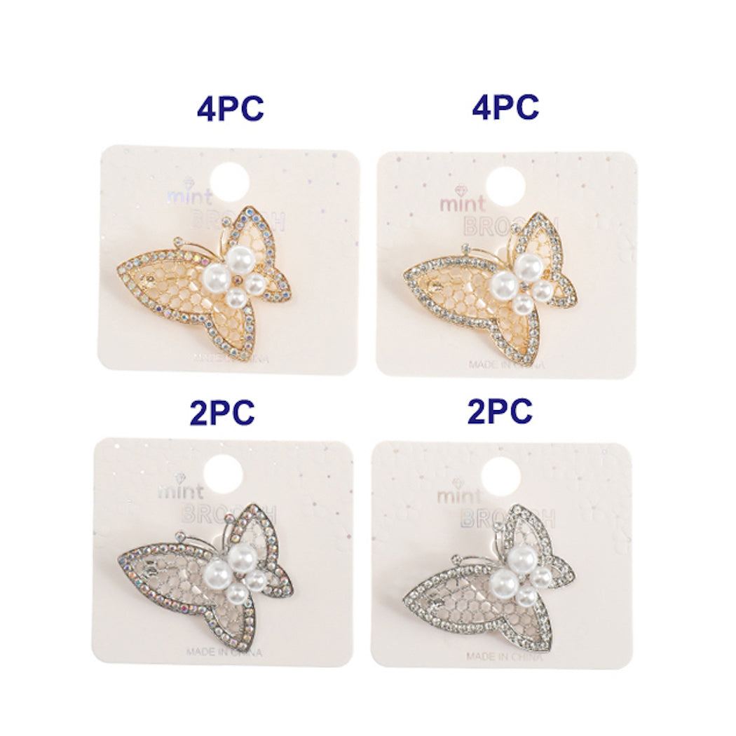 Rhinestone Butterfly Brooch