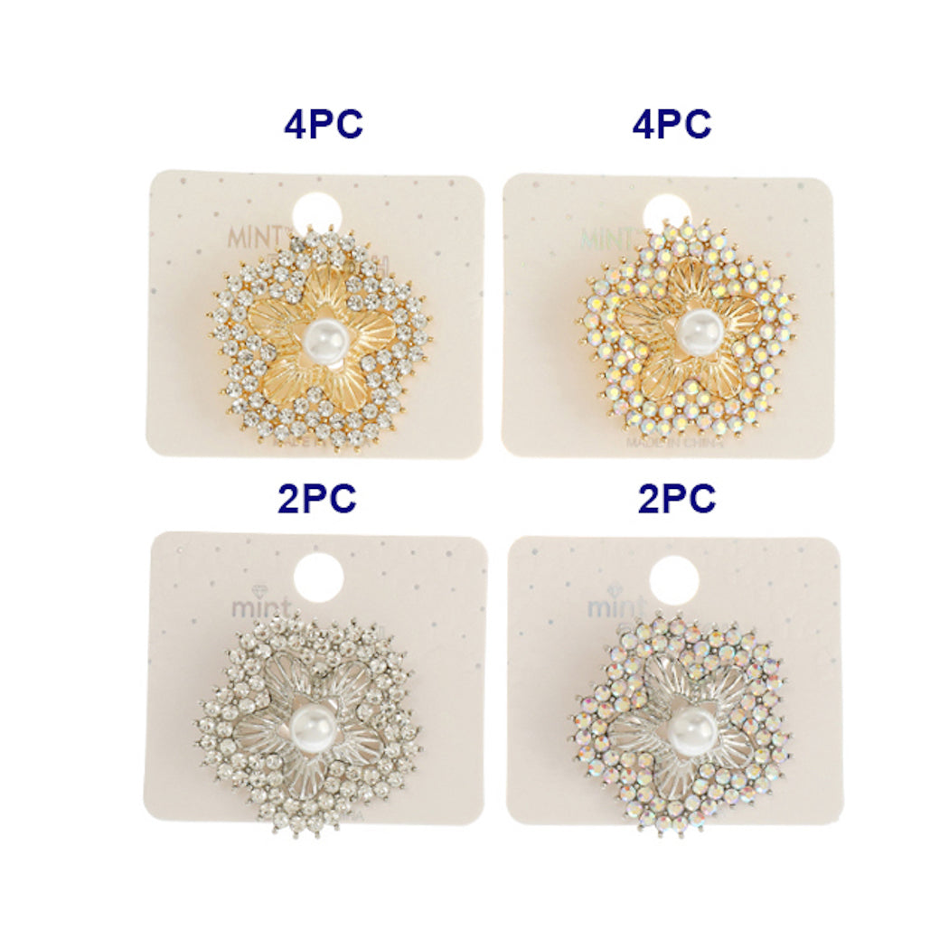 Rhinestone Flower Brooch