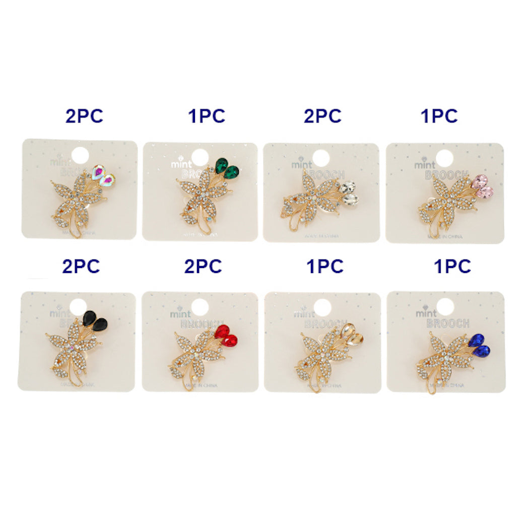 Rhinestone Flower Brooch